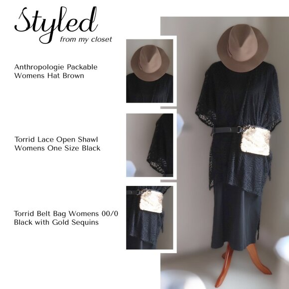 Able Maria Boxy Midi Dress Womens XL Black Cotton Closet Staple Travel - Picture 7 of 7